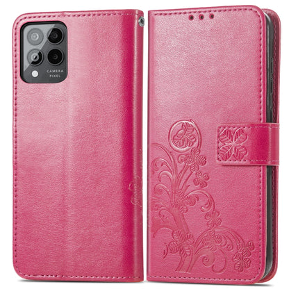 Four-leaf Clasp Embossed Buckle Leather Phone Case, For T-Mobile Revvl 6 Pro 5G