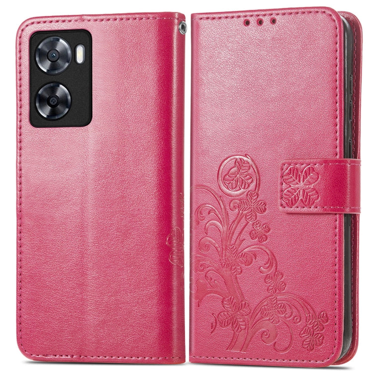 Four-leaf Clasp Embossed Buckle Leather Phone Case, For OPPO A57 4G, For OPPO A97 5G, For Realme C33, For vivo Y16