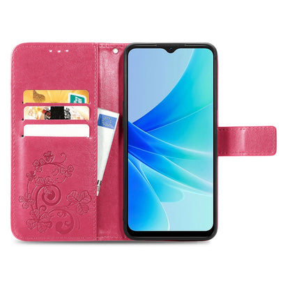 Four-leaf Clasp Embossed Buckle Leather Phone Case, For OPPO A57 4G, For OPPO A97 5G, For Realme C33, For vivo Y16