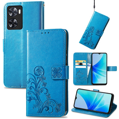 Four-leaf Clasp Embossed Buckle Leather Phone Case, For OPPO A57 4G, For OPPO A97 5G, For Realme C33, For vivo Y16