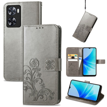Four-leaf Clasp Embossed Buckle Leather Phone Case, For OPPO A57 4G, For OPPO A97 5G, For Realme C33, For vivo Y16