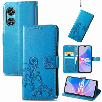 Four-leaf Clasp Embossed Buckle Leather Phone Case, For OPPO A57 4G, For OPPO A97 5G, For Realme C33, For vivo Y16
