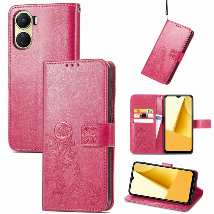 Four-leaf Clasp Embossed Buckle Leather Phone Case, For OPPO A57 4G, For OPPO A97 5G, For Realme C33, For vivo Y16
