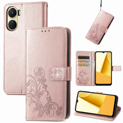 Four-leaf Clasp Embossed Buckle Leather Phone Case, For OPPO A57 4G, For OPPO A97 5G, For Realme C33, For vivo Y16