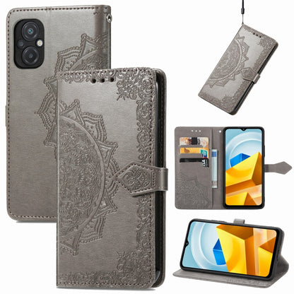 Mandala Flower Embossed Leather Phone Case, For UMIDIGI A13S, For ZTE Blade A72 4G, For Xiaomi Poco M5, For ZTE Blade V40S