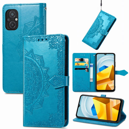Mandala Flower Embossed Leather Phone Case, For UMIDIGI A13S, For ZTE Blade A72 4G, For Xiaomi Poco M5, For ZTE Blade V40S