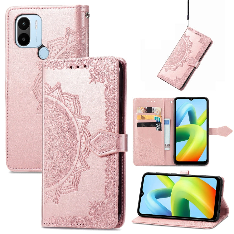 Mandala Flower Embossed Leather Phone Case, For ZTE Blade V40 Pro, For Xiaomi Redmi A1+, For Huawei Mate 50 Pro, For Xiaomi Poco X3 Pro