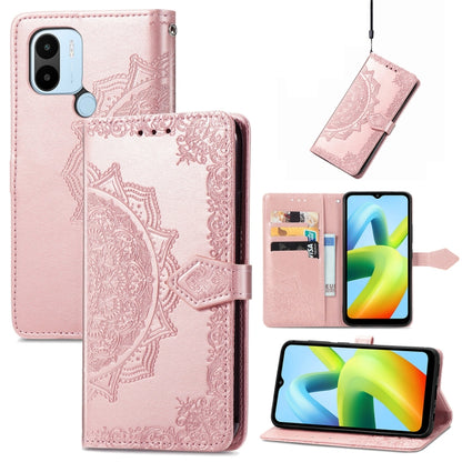 Mandala Flower Embossed Leather Phone Case, For ZTE Blade V40 Pro, For Xiaomi Redmi A1+, For Huawei Mate 50 Pro, For Xiaomi Poco X3 Pro