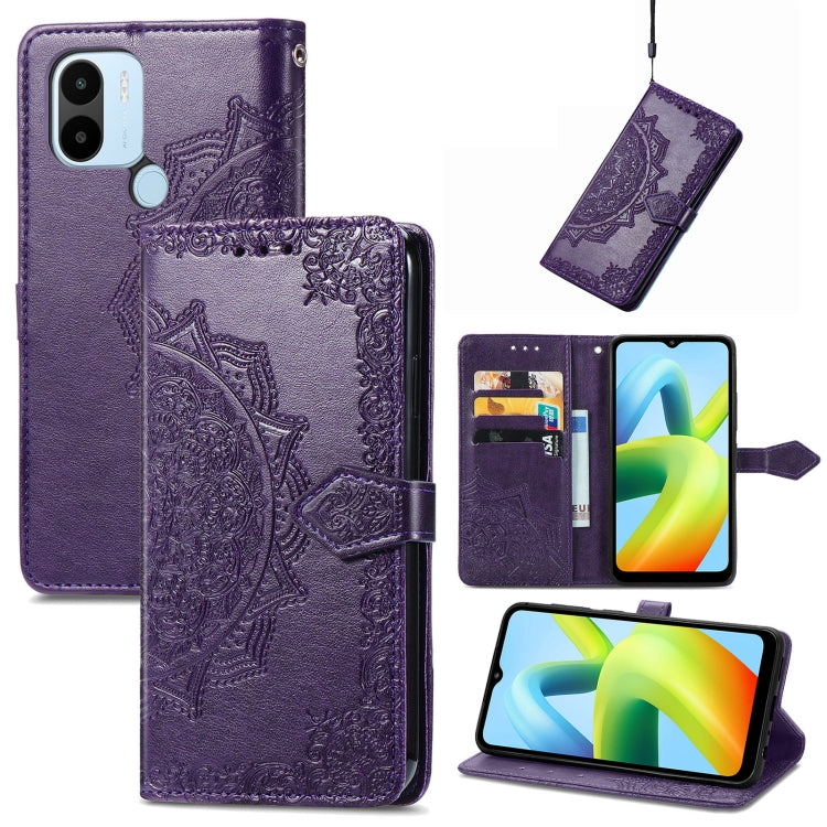 Mandala Flower Embossed Leather Phone Case, For ZTE Blade V40 Pro, For Xiaomi Redmi A1+, For Huawei Mate 50 Pro, For Xiaomi Poco X3 Pro
