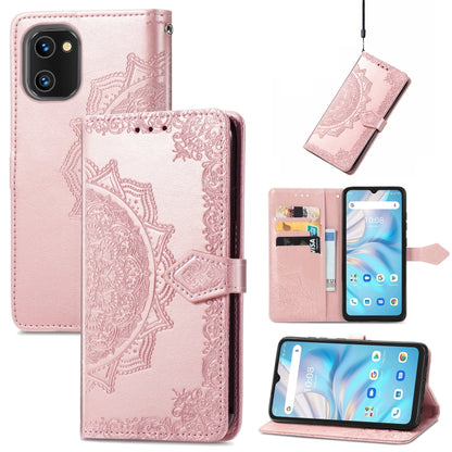 Mandala Flower Embossed Leather Phone Case, For UMIDIGI A13S, For ZTE Blade A72 4G, For Xiaomi Poco M5, For ZTE Blade V40S