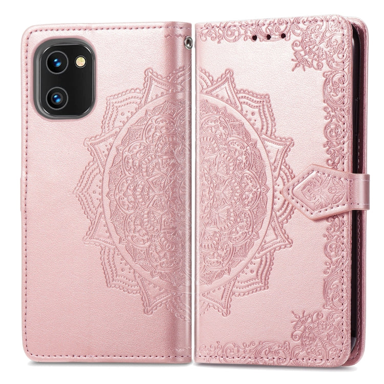 Mandala Flower Embossed Leather Phone Case, For UMIDIGI A13S, For ZTE Blade A72 4G, For Xiaomi Poco M5, For ZTE Blade V40S