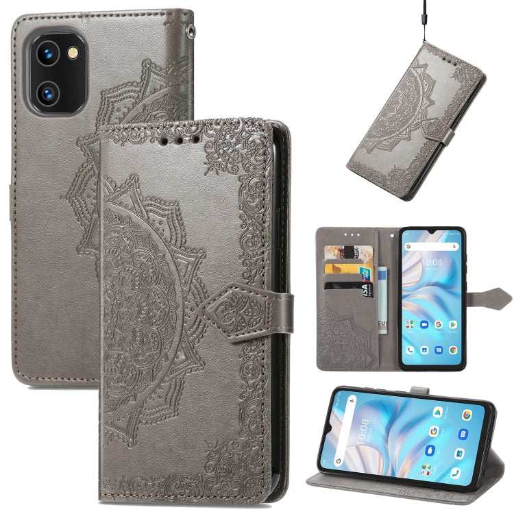 Mandala Flower Embossed Leather Phone Case, For UMIDIGI A13S, For ZTE Blade A72 4G, For Xiaomi Poco M5, For ZTE Blade V40S