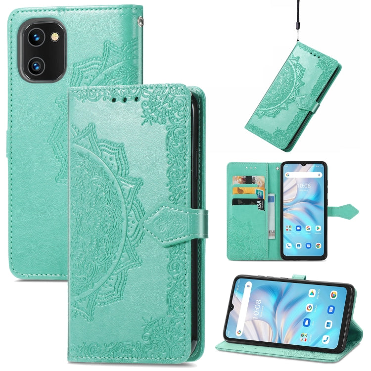 Mandala Flower Embossed Leather Phone Case, For UMIDIGI A13S, For ZTE Blade A72 4G, For Xiaomi Poco M5, For ZTE Blade V40S