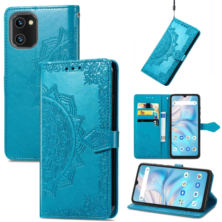 Mandala Flower Embossed Leather Phone Case, For UMIDIGI A13S, For ZTE Blade A72 4G, For Xiaomi Poco M5, For ZTE Blade V40S