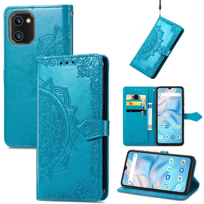 Mandala Flower Embossed Leather Phone Case, For UMIDIGI A13S, For ZTE Blade A72 4G, For Xiaomi Poco M5, For ZTE Blade V40S