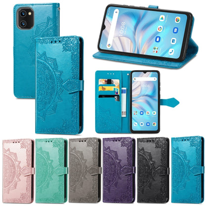 Mandala Flower Embossed Leather Phone Case, For UMIDIGI A13S, For ZTE Blade A72 4G, For Xiaomi Poco M5, For ZTE Blade V40S