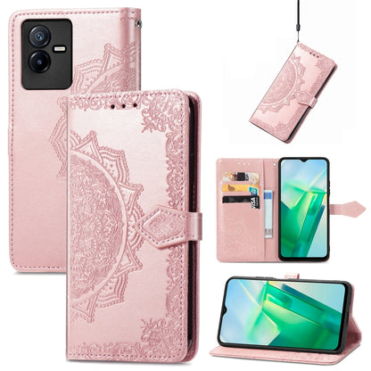 Mandala Flower Embossed Leather Phone Case, For Xiaomi Poco X4 GT, For Xiaomi Redmi Note 10S, For Asus Zenfone 9, For vivo T2X 5G