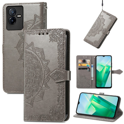 Mandala Flower Embossed Leather Phone Case, For Xiaomi Poco X4 GT, For Xiaomi Redmi Note 10S, For Asus Zenfone 9, For vivo T2X 5G