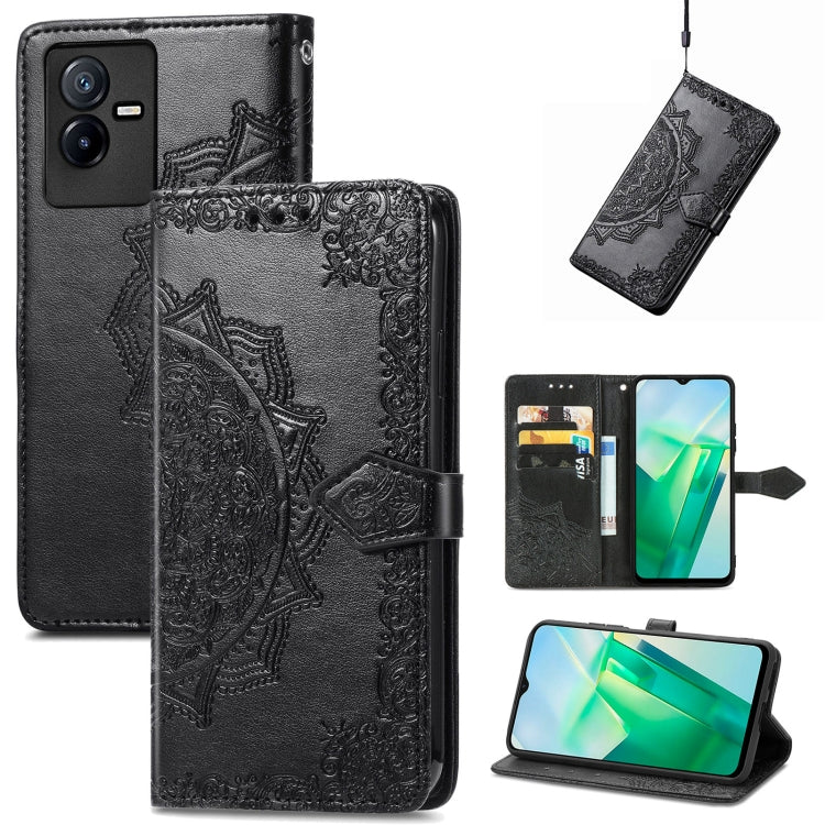 Mandala Flower Embossed Leather Phone Case, For Xiaomi Poco X4 GT, For Xiaomi Redmi Note 10S, For Asus Zenfone 9, For vivo T2X 5G