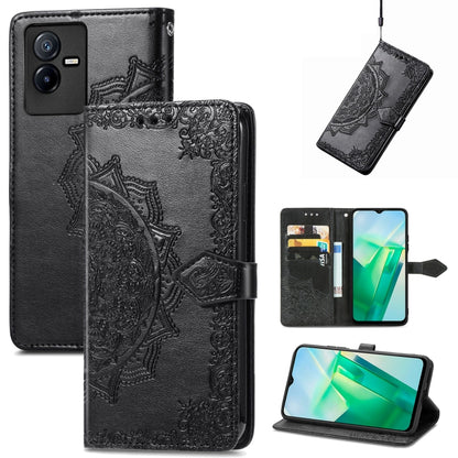 Mandala Flower Embossed Leather Phone Case, For Xiaomi Poco X4 GT, For Xiaomi Redmi Note 10S, For Asus Zenfone 9, For vivo T2X 5G