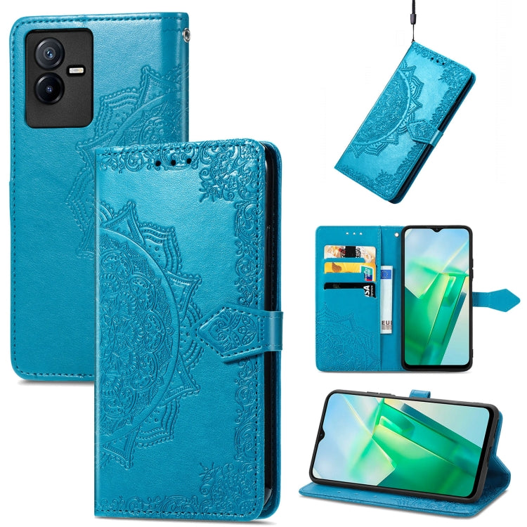 Mandala Flower Embossed Leather Phone Case, For Xiaomi Poco X4 GT, For Xiaomi Redmi Note 10S, For Asus Zenfone 9, For vivo T2X 5G