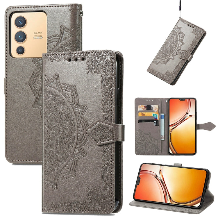 Mandala Flower Embossed Leather Phone Case, For vivo V23 5G, For vivo X80 Lite, For vivo X80 Pro