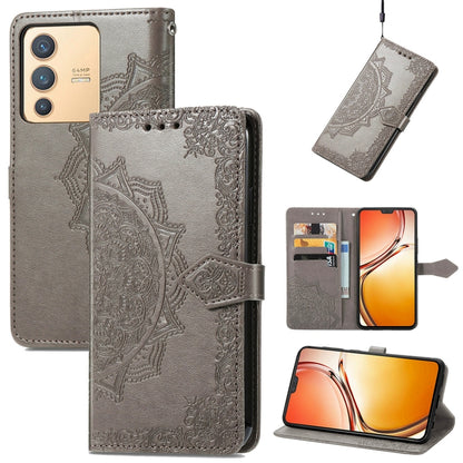 Mandala Flower Embossed Leather Phone Case, For vivo V23 5G, For vivo X80 Lite, For vivo X80 Pro