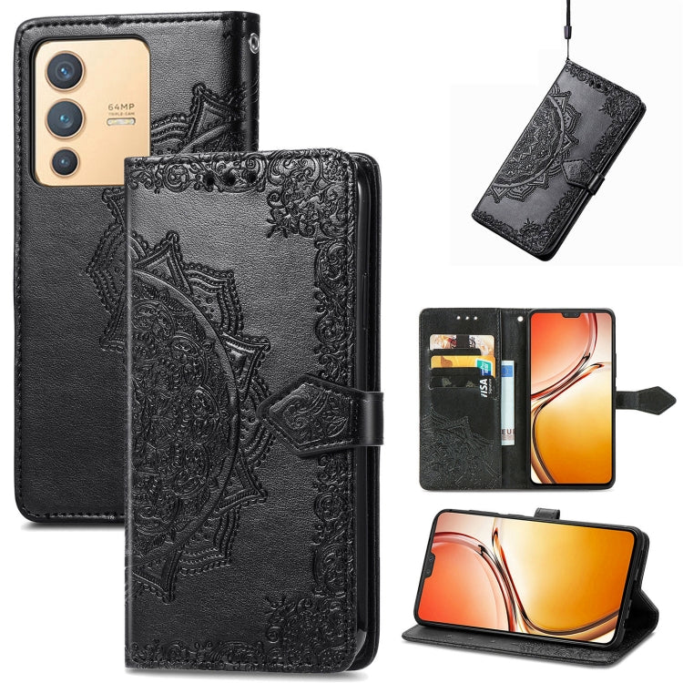 Mandala Flower Embossed Leather Phone Case, For vivo V23 5G, For vivo X80 Lite, For vivo X80 Pro
