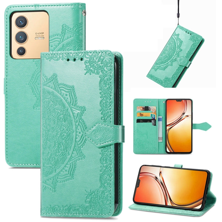 Mandala Flower Embossed Leather Phone Case, For vivo V23 5G, For vivo X80 Lite, For vivo X80 Pro