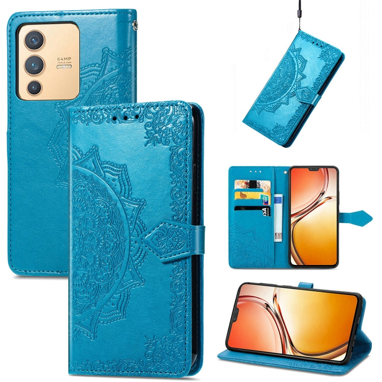Mandala Flower Embossed Leather Phone Case, For vivo V23 5G, For vivo X80 Lite, For vivo X80 Pro