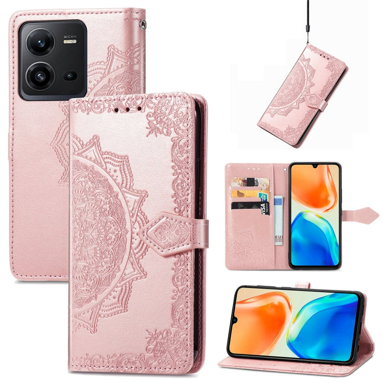 Mandala Flower Embossed Leather Phone Case, For vivo V23 5G, For vivo X80 Lite, For vivo X80 Pro
