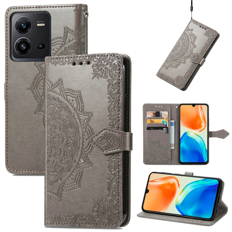 Mandala Flower Embossed Leather Phone Case, For vivo V23 5G, For vivo X80 Lite, For vivo X80 Pro