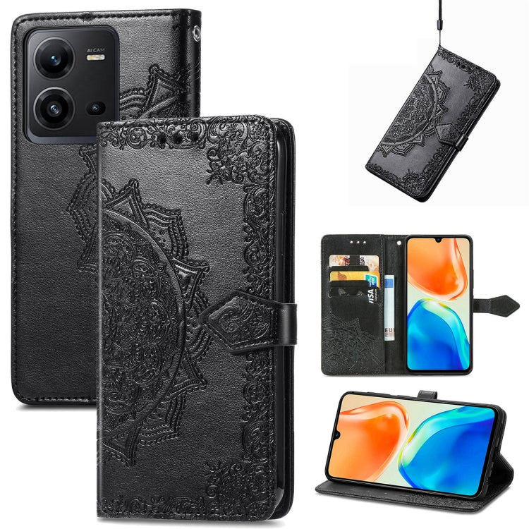 Mandala Flower Embossed Leather Phone Case, For vivo V23 5G, For vivo X80 Lite, For vivo X80 Pro