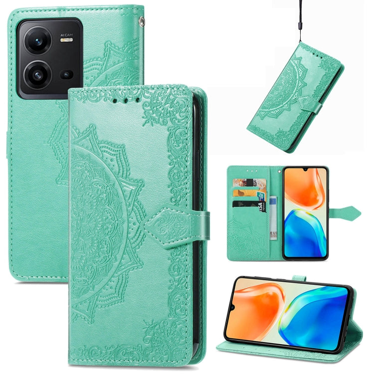 Mandala Flower Embossed Leather Phone Case, For vivo V23 5G, For vivo X80 Lite, For vivo X80 Pro