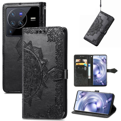 Mandala Flower Embossed Leather Phone Case, For vivo V23 5G, For vivo X80 Lite, For vivo X80 Pro