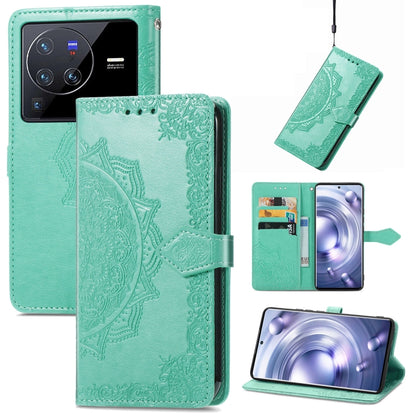 Mandala Flower Embossed Leather Phone Case, For vivo V23 5G, For vivo X80 Lite, For vivo X80 Pro