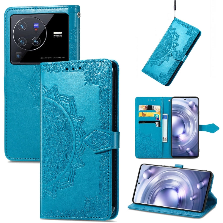 Mandala Flower Embossed Leather Phone Case, For vivo V23 5G, For vivo X80 Lite, For vivo X80 Pro