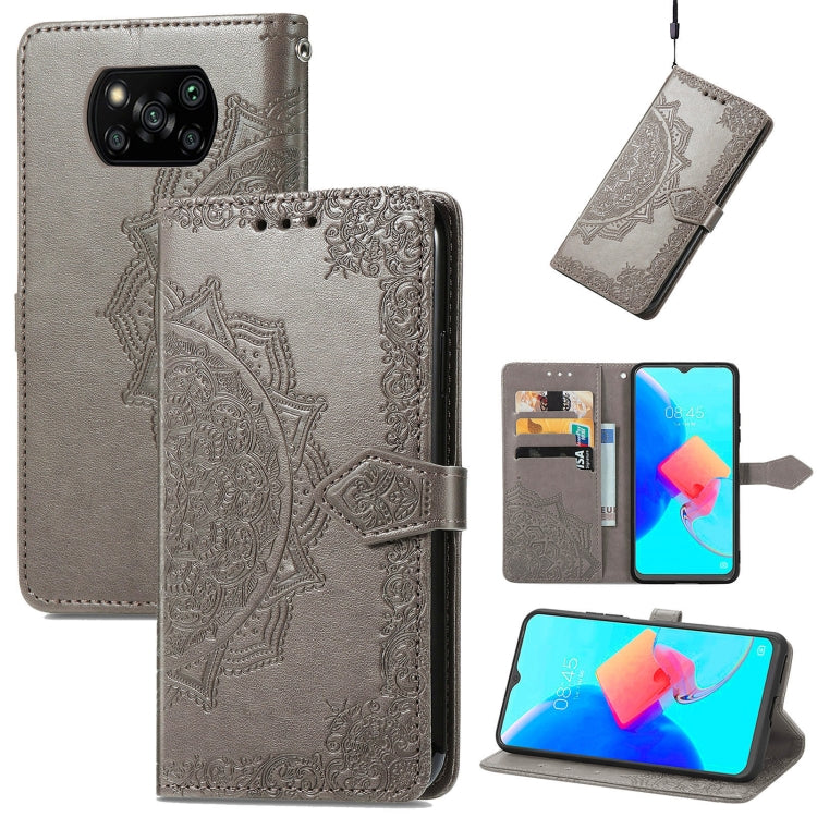 Mandala Flower Embossed Leather Phone Case, For ZTE Blade V40 Pro, For Xiaomi Redmi A1+, For Huawei Mate 50 Pro, For Xiaomi Poco X3 Pro