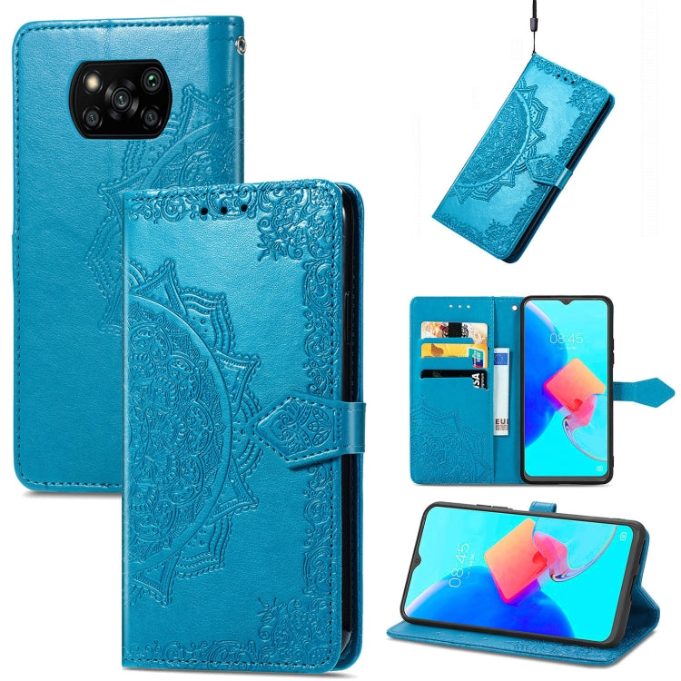 Mandala Flower Embossed Leather Phone Case, For ZTE Blade V40 Pro, For Xiaomi Redmi A1+, For Huawei Mate 50 Pro, For Xiaomi Poco X3 Pro
