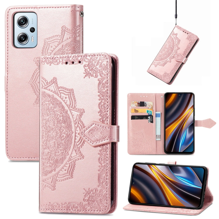 Mandala Flower Embossed Leather Phone Case, For Xiaomi Poco X4 GT, For Xiaomi Redmi Note 10S, For Asus Zenfone 9, For vivo T2X 5G