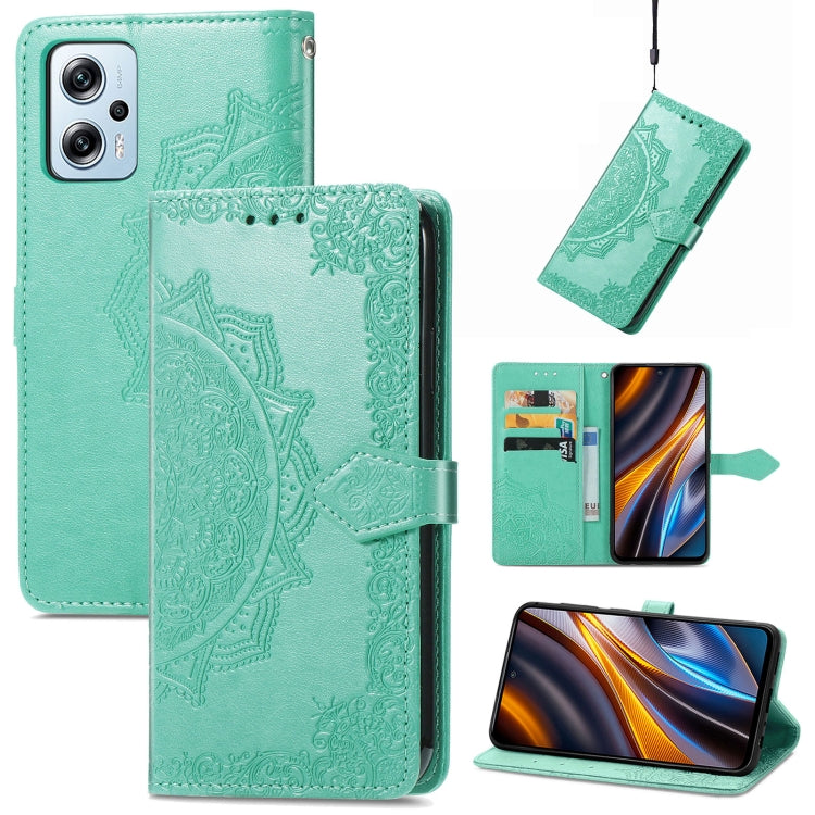 Mandala Flower Embossed Leather Phone Case, For Xiaomi Poco X4 GT, For Xiaomi Redmi Note 10S, For Asus Zenfone 9, For vivo T2X 5G