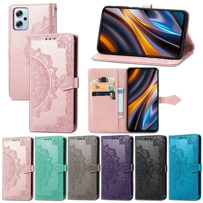 Mandala Flower Embossed Leather Phone Case, For Xiaomi Poco X4 GT, For Xiaomi Redmi Note 10S, For Asus Zenfone 9, For vivo T2X 5G