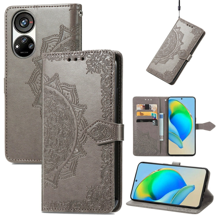 Mandala Flower Embossed Leather Phone Case, For UMIDIGI A13S, For ZTE Blade A72 4G, For Xiaomi Poco M5, For ZTE Blade V40S