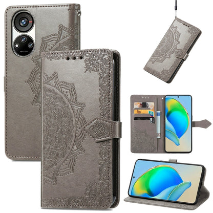 Mandala Flower Embossed Leather Phone Case, For UMIDIGI A13S, For ZTE Blade A72 4G, For Xiaomi Poco M5, For ZTE Blade V40S