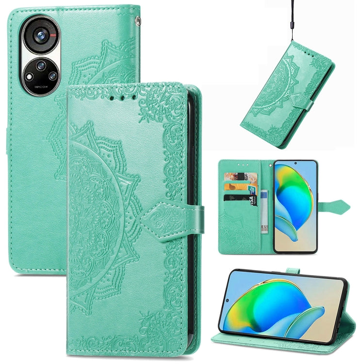 Mandala Flower Embossed Leather Phone Case, For UMIDIGI A13S, For ZTE Blade A72 4G, For Xiaomi Poco M5, For ZTE Blade V40S