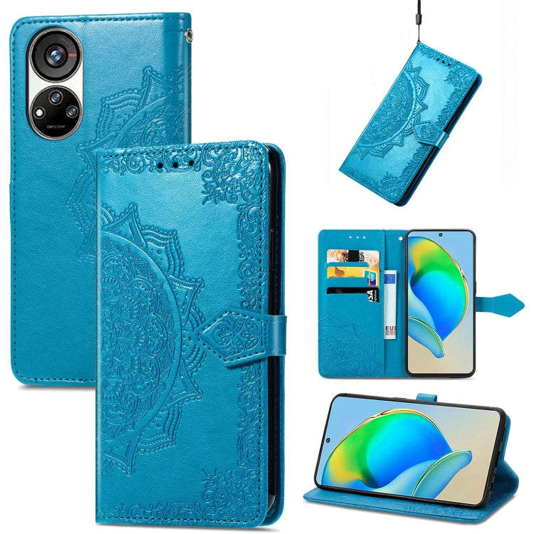 Mandala Flower Embossed Leather Phone Case, For UMIDIGI A13S, For ZTE Blade A72 4G, For Xiaomi Poco M5, For ZTE Blade V40S