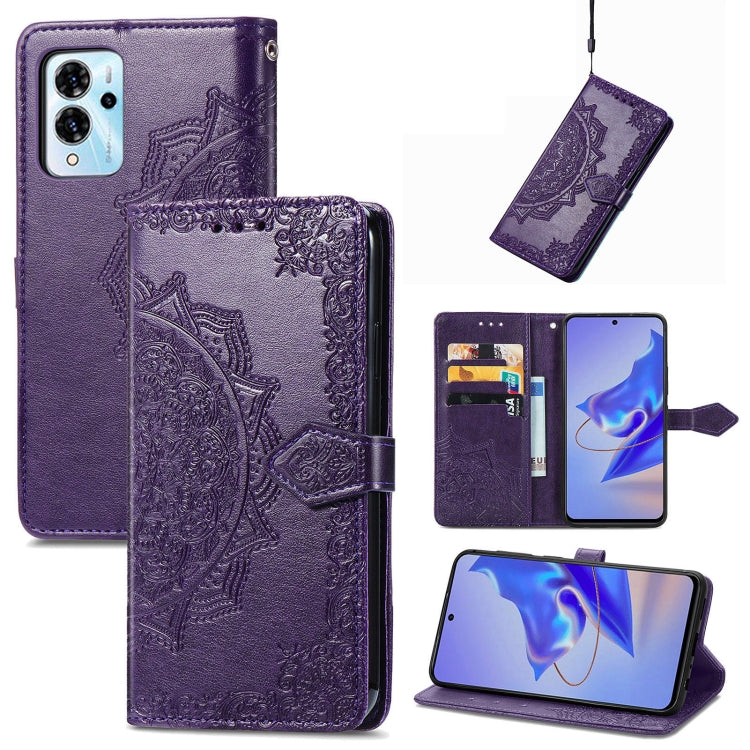 Mandala Flower Embossed Leather Phone Case, For ZTE Blade V40 Pro, For Xiaomi Redmi A1+, For Huawei Mate 50 Pro, For Xiaomi Poco X3 Pro