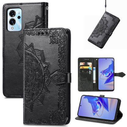 Mandala Flower Embossed Leather Phone Case, For ZTE Blade V40 Pro, For Xiaomi Redmi A1+, For Huawei Mate 50 Pro, For Xiaomi Poco X3 Pro