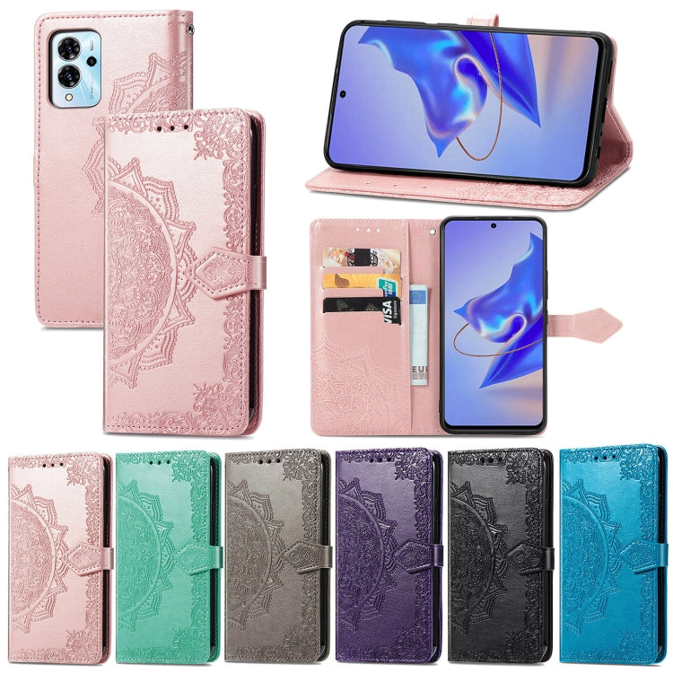 Mandala Flower Embossed Leather Phone Case, For ZTE Blade V40 Pro, For Xiaomi Redmi A1+, For Huawei Mate 50 Pro, For Xiaomi Poco X3 Pro