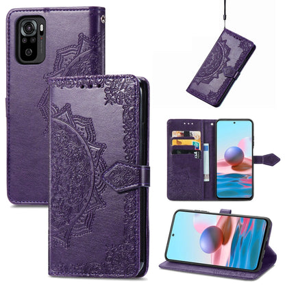 Mandala Flower Embossed Leather Phone Case, For Xiaomi Poco X4 GT, For Xiaomi Redmi Note 10S, For Asus Zenfone 9, For vivo T2X 5G